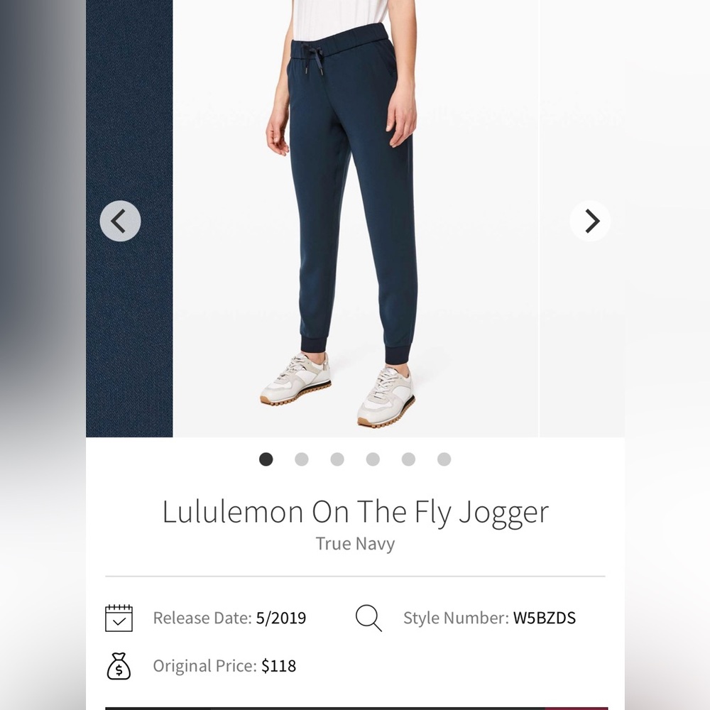 🍋Women’s Lululemon navy On The Fly Jogger size 12 *FLAW*🍋